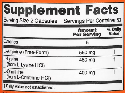 NOW Tri-Amino (Arginine, Ornithine, Lysine)