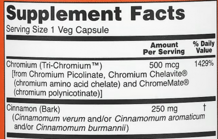 NOW Tri-Chromium 500 mcg with Cinnamon