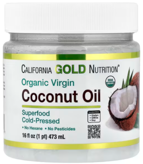 Кокосовое масло, Органик, California Gold Nutrition, Cold-Pressed Organic Virgin Coconut Oil