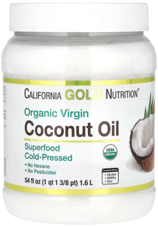 Кокосовое масло, Органик, California Gold Nutrition, Cold-Pressed Organic Virgin Coconut Oil