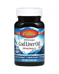 Норвежский рыбий жир, Cod Liver Oil, Carlson Labs, 100 мини гелевых капсул
