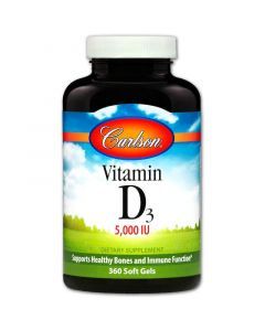 Витамин Д-3, Vitamin D3, Carlson Labs, 5000 МЕ, 360 гелевых капсул