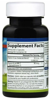 Витамин Д3 и К2, Vitamin D3 + K2, Carlson Labs, 60 капсул