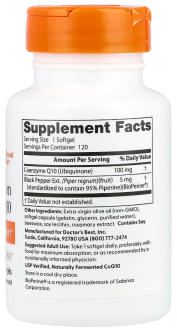 Коэнзим Q10, Doctor's Best, 100 мг, 120 жидких капс.