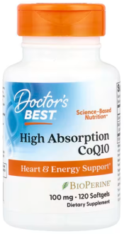 Коэнзим Q10, Doctor's Best, 100 мг, 120 жидких капс.