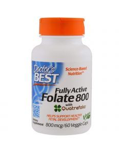 Фолат, Active Folate, Doctor's Best, 800 мкг, 60 капсул