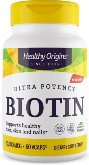 Биотин, Biotin, Healthy Origins, 10000 мг, 60 капсул