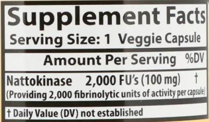 Наттокиназа, Nattokinase 2,000 FU's, Healthy Origins, 180 капсул