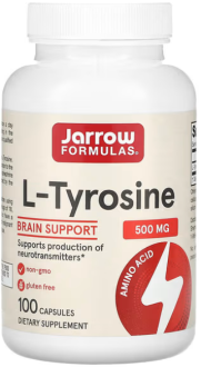 L- тирозин, Jarrow Formulas, 500 мг, 100 капсул