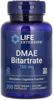 DMAE (Диметиламиноэтанол), DMAE Bitartrate, Life Extension, 200 капсул