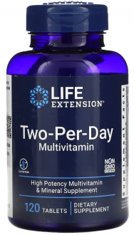 Мультивитамины, Two-Per-Day Tablets, Life Extension, 120 таб.