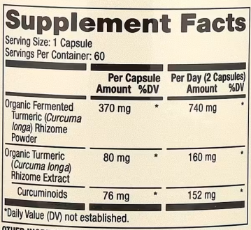 Куркума ферментированная, Fermented Turmeric, Dr. Mercola, 60 капсул