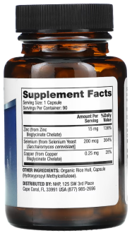 Цинк плюс селен, Zinc Plus Selenium, Dr. Mercola, 90 капсул