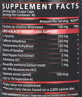 Lipo-6 Black (Липо-6 блэк) жиросжигатель Nutrex