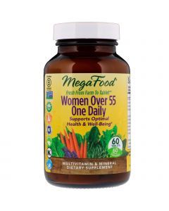 Мультивитамины и минералы для женщин 55+, Women Over 55, MegaFood, 1 в день, 60 таблеток