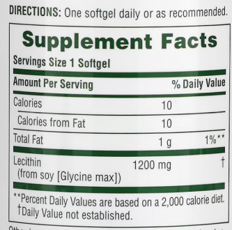 Лецитин, Nature's Plus, 1200 мг, 90 капсул