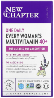 Мультивитамины для женщин 40+, One Daily Multi, New Chapter, 1 в день, 48 таблеток