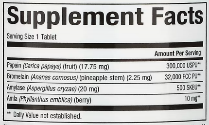 Ферменты папайи с амилазой и бромелаином, Papaya Enzymes Natural Factors, 120 таблеток
