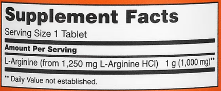 Аргинин, L-Arginine, Now Foods, 1000 мг, 120 таблеток