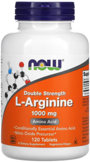 Аргинин, L-Arginine, Now Foods, 1000 мг, 120 таблеток