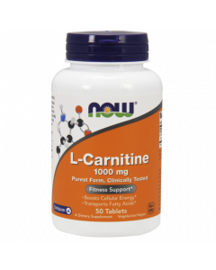 Л Карнитин, L-Carnitine, Now Foods, 1000 мг, 50 таблеток