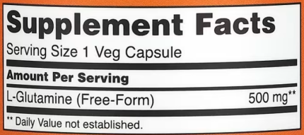 Глютамин, L-Glutamine, Now Foods, 500 мг, 120 капсул