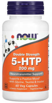 5-НТР, 5-гидрокси L-триптофан, Now Foods, 200 мг, 60 кап.