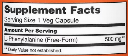 Фенилаланин, L-Phenylalanine, Now Foods, 500 мг, 120 капсул.