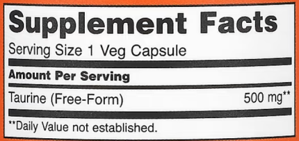 Таурин, Taurine, Now Foods, 500 мг, 100 капсул