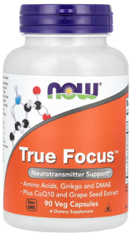 Тру Фокус, True Focus, Now Foods, 90 капсул.
