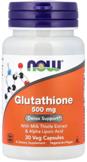 Глутатион, Glutathione, Now Foods, 500 мг, 30 капсул