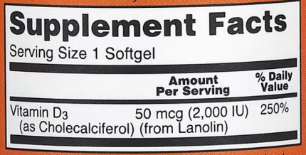 Витамин Д3, Vitamin D-3, Now Foods, 2000 МЕ, 120 капсул