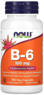 Витамин В6, Now Foods, 100 мг, 100 капсул