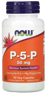 P-5-P пиридоксаль-5-фосфат, Now Foods, 50 мг, 90 капсул
