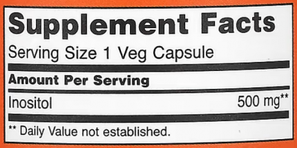 Инозитол, Inositol, Now Foods, 500 мг, 100 капсул