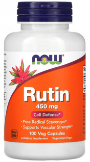 Рутин, Rutin, Now Foods, 450 мг, 100 капсул