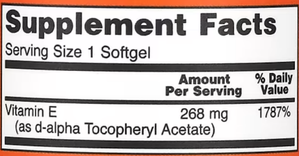 Витамин Е, E-400, Now Foods, 268 мг (400 МЕ), 100 капсул