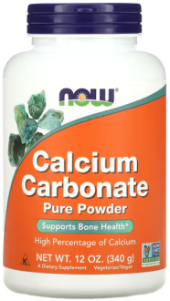Карбонат кальция (порошок), Calcium Carbonate, Now Foods, 340 г