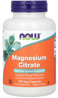 Цитрат магния, Magnesium Citrate, Now Foods, 120 капсул