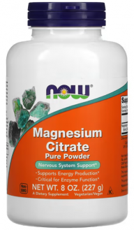 Цитрат магния, Magnesium Citrate, Now Foods, 100% чистый порошок, 227 г