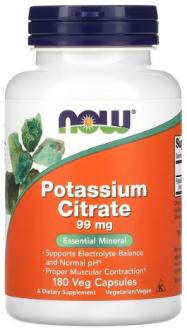 Калий цитрат, Potassium Citrate, Now Foods, 99 мг, 180 капсул