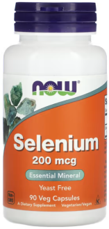 Селен (Selenium), Now Foods, 200 мкг, 90 капсул