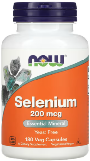 Селен (Selenium), Now Foods, 200 мкг, 180 капсул