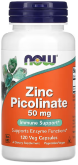 Пиколинат цинка, Zinc Picolinate, Now Foods, 50 мг 120 капсул