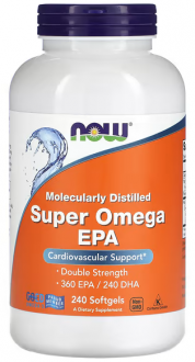 Супер Омега 3 двойная сила, Super Omega EPA, Now Foods, 240 капсул