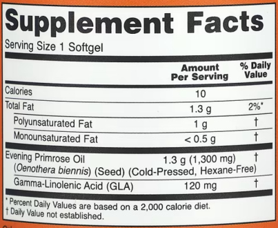 Масло вечерней примулы, Super Primrose (1300 мг), Now Foods, 60 капсул