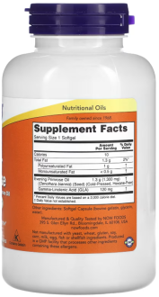 Масло вечерней примулы, Evening Primrose Oil, Now Foods, 120 капсул