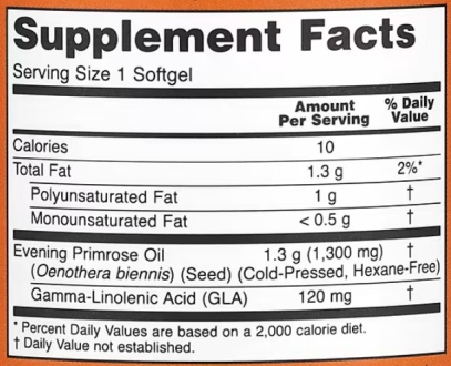 Масло вечерней примулы, Evening Primrose Oil, Now Foods, 120 капсул