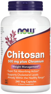 Хитозан, Chitosan, Now Foods, 500 мг, 240 капсул