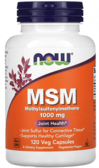 Метилсульфонилметан, MSM, Now Foods, 1000 мг, 120 капсул